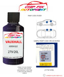 paint code location sticker Vauxhall Astra Aurora Blue 279/20L 1992-2000 Purple plate find code