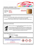 Data Safety Sheet Vauxhall Corsa Aztec Gold Ii 40E/4Ku/3Zu 2002-2005 Yellow Instructions for use paint