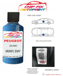 paint code location plate Peugeot 205 Azul Miami M0MY, EMY 1989-1998 Blue Touch Up Paint