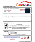 Data Safety Sheet Vauxhall Senator Azul Riviera 75L/34U 1987-1993 Blue Instructions for use paint