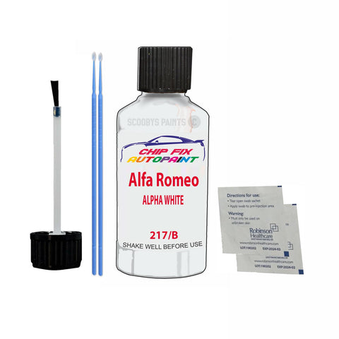 ALFA ROMEO ALPHA WHITE Paint Code 217/B Car Touch Up Paint Scratch/Repair