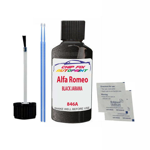 ALFA ROMEO BLACK JARAMA Paint Code 846A Car Touch Up Paint Scratch/Repair