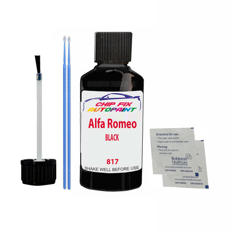ALFA ROMEO BLACK Paint Code 817 Car Touch Up Paint Scratch/Repair