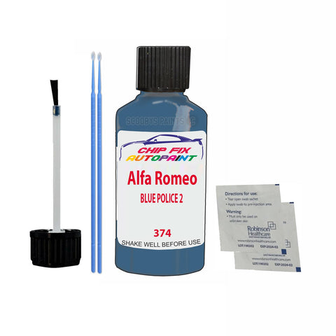 ALFA ROMEO BLUE POLICE 2 Paint Code 374 Car Touch Up Paint Scratch/Repair