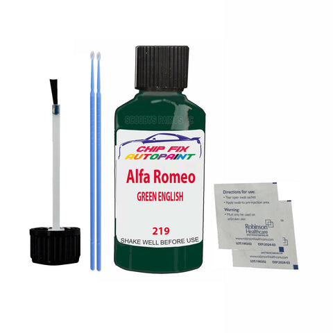 ALFA ROMEO GREEN ENGLISH Paint Code 219 Car Touch Up Paint Scratch/Repair