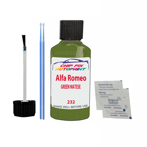 ALFA ROMEO GREEN MATESE Paint Code 232 Car Touch Up Paint Scratch/Repair