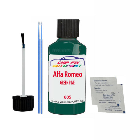 ALFA ROMEO GREEN PINE Paint Code 605 Car Touch Up Paint Scratch/Repair