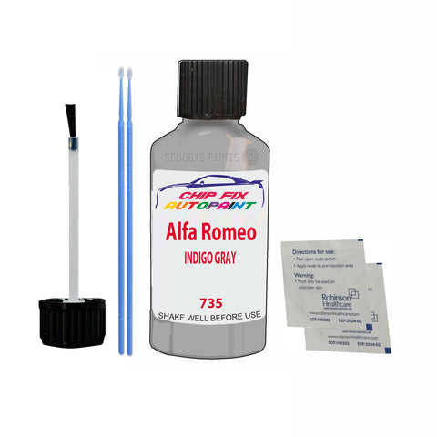 ALFA ROMEO INDIGO GRAY Paint Code 735 Car Touch Up Paint Scratch/Repair