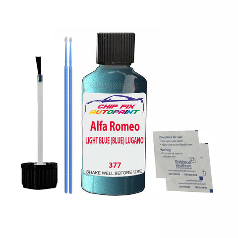 ALFA ROMEO LIGHT BLUE (BLUE) LUGANO Paint Code 377 Car Touch Up Paint Scratch/Repair