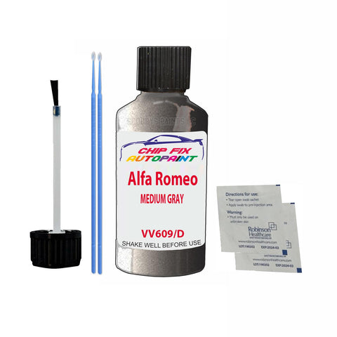 ALFA ROMEO MEDIUM GRAY Paint Code VV609/D Car Touch Up Paint Scratch/Repair
