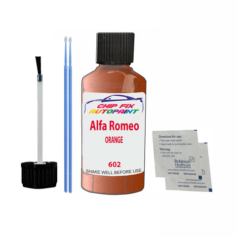 ALFA ROMEO ORANGE Paint Code 602 Car Touch Up Paint Scratch/Repair