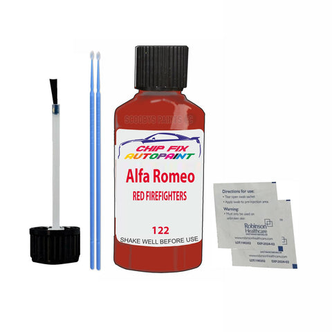 ALFA ROMEO RED FIREFIGHTERS Paint Code 122 Car Touch Up Paint Scratch/Repair