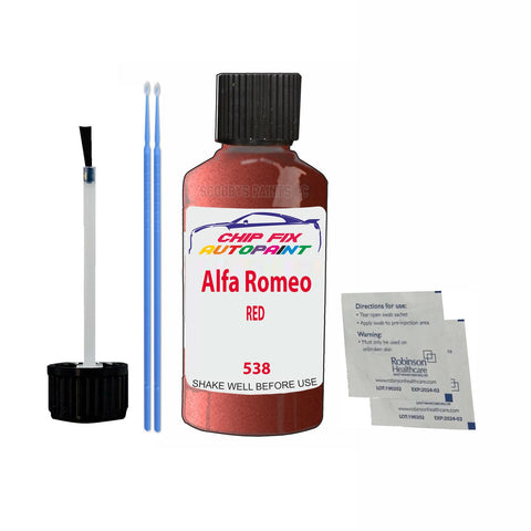 ALFA ROMEO RED Paint Code 538 Car Touch Up Paint Scratch/Repair