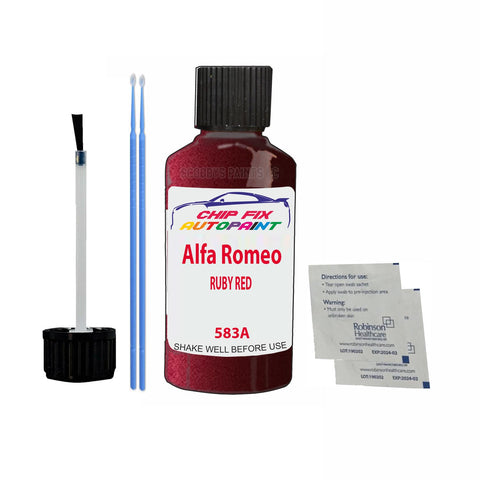 ALFA ROMEO RUBY RED Paint Code 583A Car Touch Up Paint Scratch/Repair