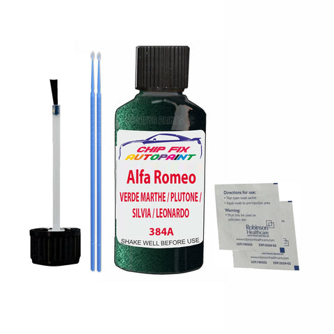 ALFA ROMEO VERDE MARTHE / PLUTONE / SILVIA / LEONARDO Paint Code 384A Car Touch Up Paint Scratch/Repair
