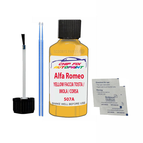 ALFA ROMEO YELLOW FACCIA TOSTA / IMOLA / CORSA Paint Code 507A Car Touch Up Paint Scratch/Repair