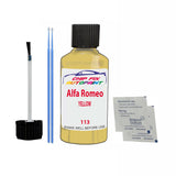 ALFA ROMEO YELLOW Paint Code 113 Car Touch Up Paint Scratch/Repair