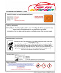 Data saftey sheet T4 Van/Camper Amarillo LS2C 1995-1997 Orange instructions for use