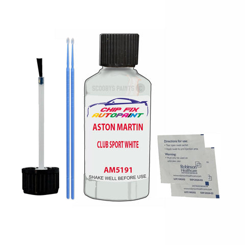 ASTON MARTIN CLUB SPORT WHITE Paint Code AM5191 Scratch Touch Up Paint Pen