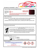 Data Safety Sheet Bmw 6 Series Grand Coupe Barbera Red Wa39 2005-2021 Red Instructions for use paint