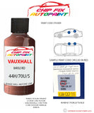 paint code location sticker Vauxhall Combo Barolo Red 44H/70U/592 2001-2004 Red plate find code