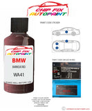 paint code location sticker Bmw 3 Series Touring Barrique Red Wa41 2005-2008 Red plate find code