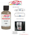 paint code location plate Peugeot 806 Beige Savane FDR 1995-2001 Beige Touch Up Paint