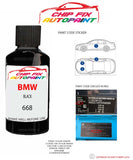 paint code location sticker Bmw 4 Series Sport Black 668 1990-2022 Black plate find code