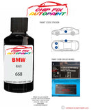 paint code location sticker Bmw 6 Series Grand Coupe Black 668 1990-2022 Black plate find code