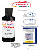 paint code location sticker Vauxhall Cavalier Black 80L/200 1987-2001 Black plate find code