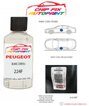 paint code location plate Peugeot J5 Van Blanc Corfou 224F 1978-2001 White Touch Up Paint