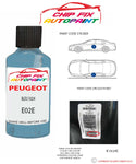 paint code location plate Peugeot Expert Van Bleu 5024 E02E 1999-2007 Blue Touch Up Paint
