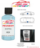 paint code location plate Peugeot 107 Bleu Botticelli KGX 2011-2011 Blue Touch Up Paint