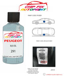 paint code location plate Peugeot J5 Van Bleu Ciel 291 1979-1991 Blue Touch Up Paint