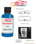 paint code location plate Peugeot 106 Bleu Edf P0MG, EMG 1988-2001 Blue Touch Up Paint