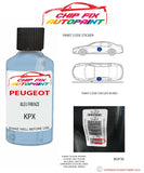 paint code location plate Peugeot Boxer Van Bleu Firenze KPX 2004-2007 Blue Touch Up Paint