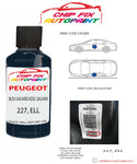 paint code location plate Peugeot 504 Bleu Galaxie/Azul Galaxia 227, ELL 1977-1984 Blue Touch Up Paint