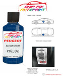 paint code location plate Peugeot 205 Bleu (Klein) Santorin P3GJ, EGJ 1995-2007 Blue Touch Up Paint