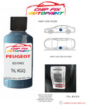 paint code location plate Peugeot 301 Bleu Kyanos T6, KGQ 2007-2015 Blue Touch Up Paint