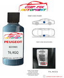 paint code location plate Peugeot Expert Van Bleu Kyanos T6, KGQ 2007-2015 Blue Touch Up Paint