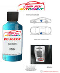 paint code location plate Peugeot 107 Bleu Linarite KMN 2005-2007 Blue Touch Up Paint