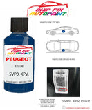 paint code location plate Peugeot Partner Van Bleu Line 5VP0, KPV, P05V 2001-2017 Blue Touch Up Paint