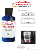 paint code location plate Peugeot 3008 Bleu Magnetic EEG 2016-2018 Blue Touch Up Paint