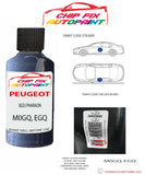paint code location plate Peugeot 406 Bleu Pharaon M0GQ, EGQ 1994-2001 Red Touch Up Paint