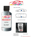 paint code location plate Peugeot 308 Bleu Philae U5, KGY 2010-2016 Blue Touch Up Paint