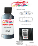 paint code location plate Peugeot 406 Bleu Samarkand 3DM0 1999-2004 Blue Touch Up Paint
