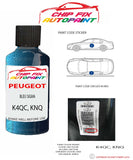 paint code location plate Peugeot 205 Bleu Sigma K4QC, KNQ 1993-1999 Blue Touch Up Paint