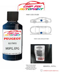 paint code location plate Peugeot 106 Bleu Stratos M0PG, EPG 1993-2001 Blue Touch Up Paint