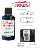 paint code location plate Peugeot 106 Electric Bleu Stratos M0PG, EPG 1993-2001 Blue Touch Up Paint
