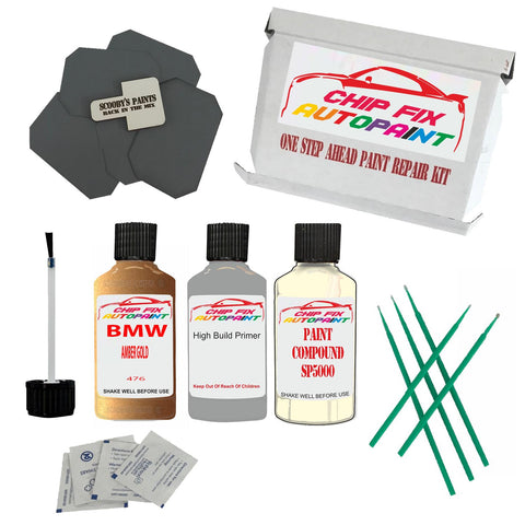 BMW AMBER GOLD Paint Code 476 Car Touch Up compound polish kit
